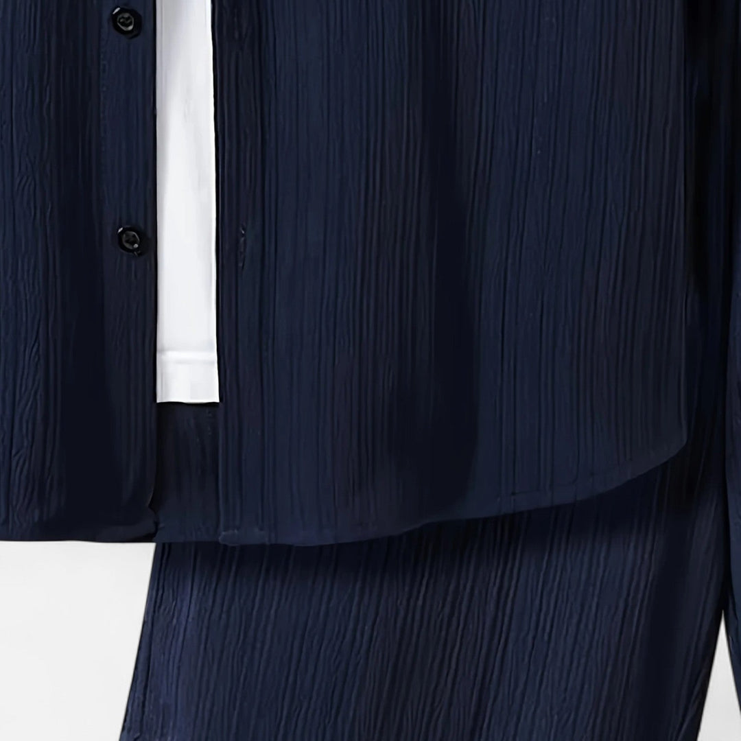 Lauvin | Men’s Linen Set – Riviera Button-Up Ease