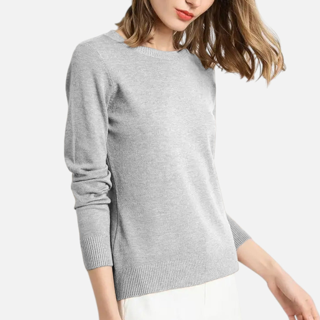 Lauvin | Women’s Merino Wool Sweater – Timeless O-Neck Elegance
