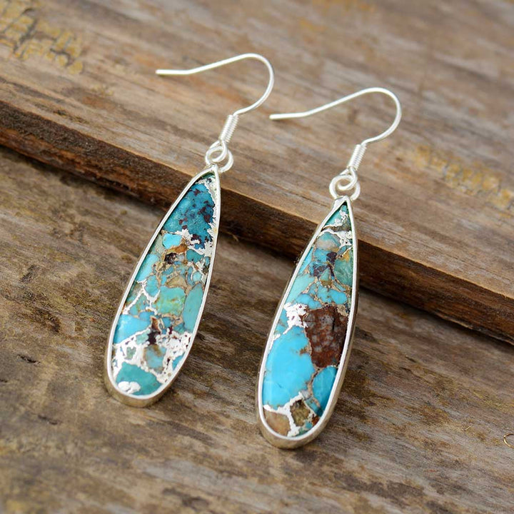 Chic Turquoise Teardrop Earrings