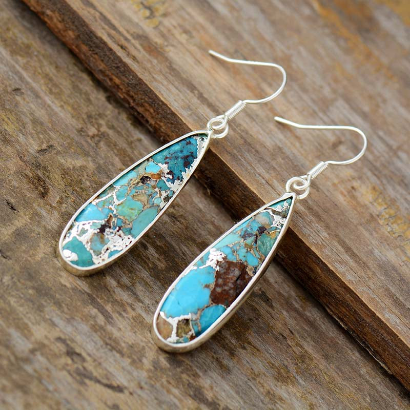 Chic Turquoise Teardrop Earrings