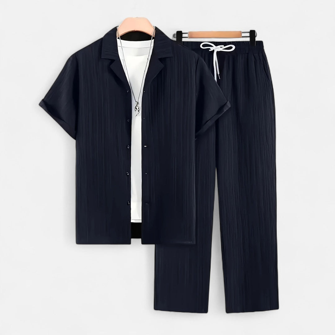 Lauvin | Men’s Linen Set – Riviera Button-Up Ease