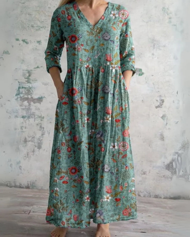 Melany | Vintage Floral Maxi Dress