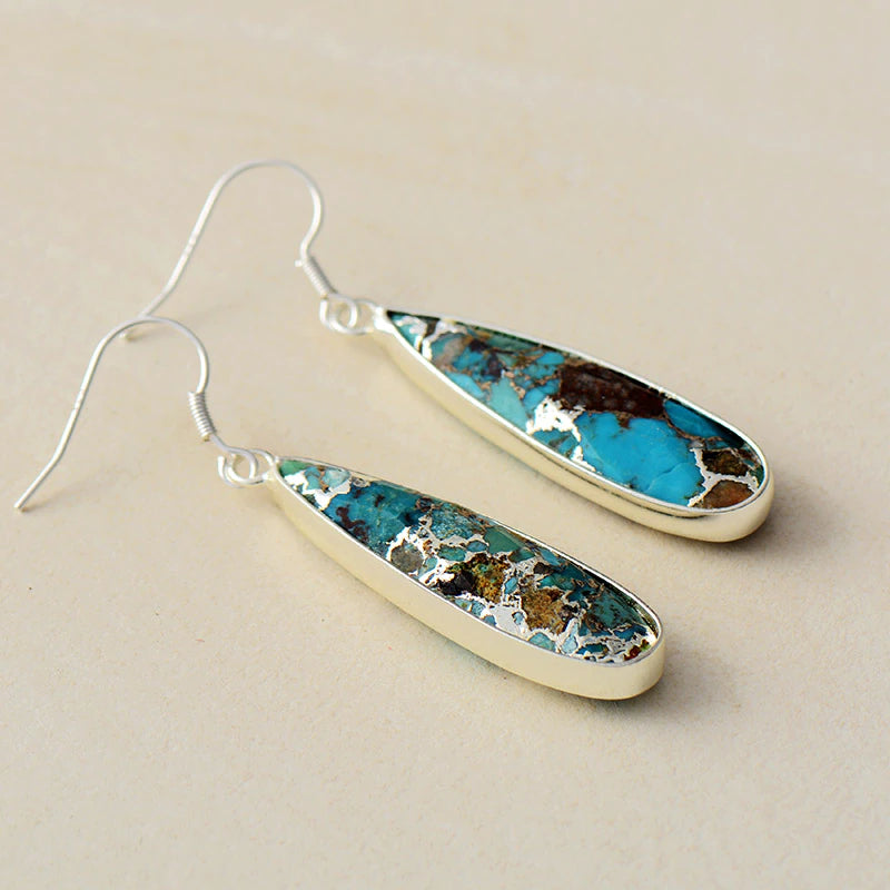 Chic Turquoise Teardrop Earrings