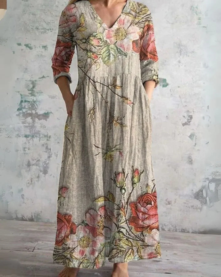 Melany | Vintage Floral Maxi Dress