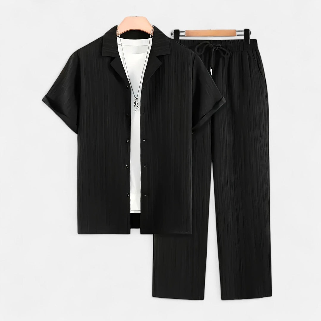 Lauvin | Men’s Linen Set – Riviera Button-Up Ease