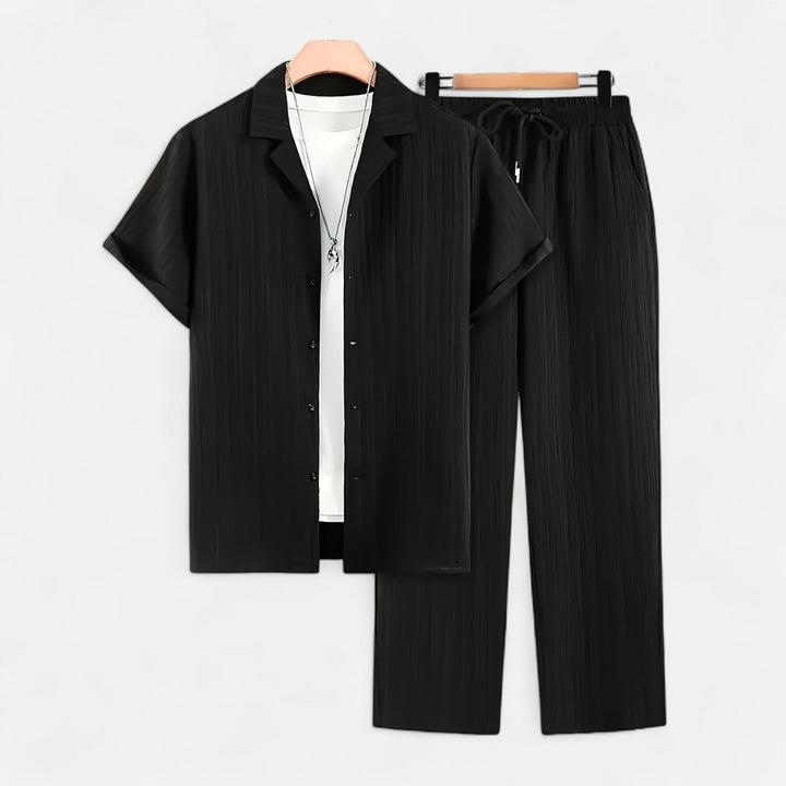 Lauvin | Men’s Linen Set – Riviera Button-Up Ease