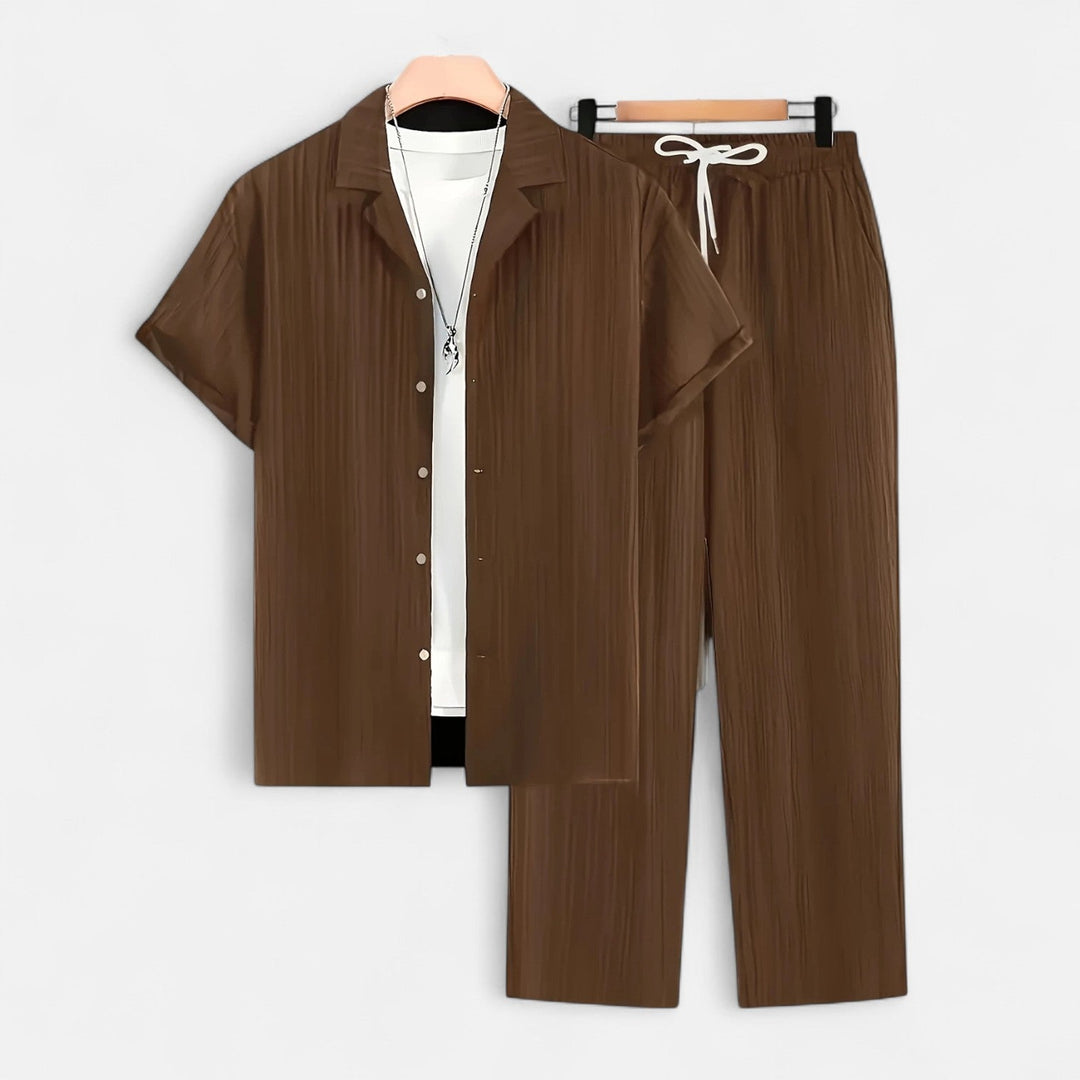 Lauvin | Men’s Linen Set – Riviera Button-Up Ease