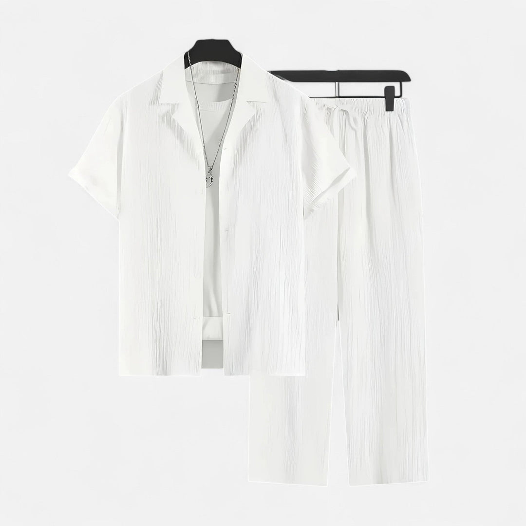 Lauvin | Men’s Linen Set – Riviera Button-Up Ease