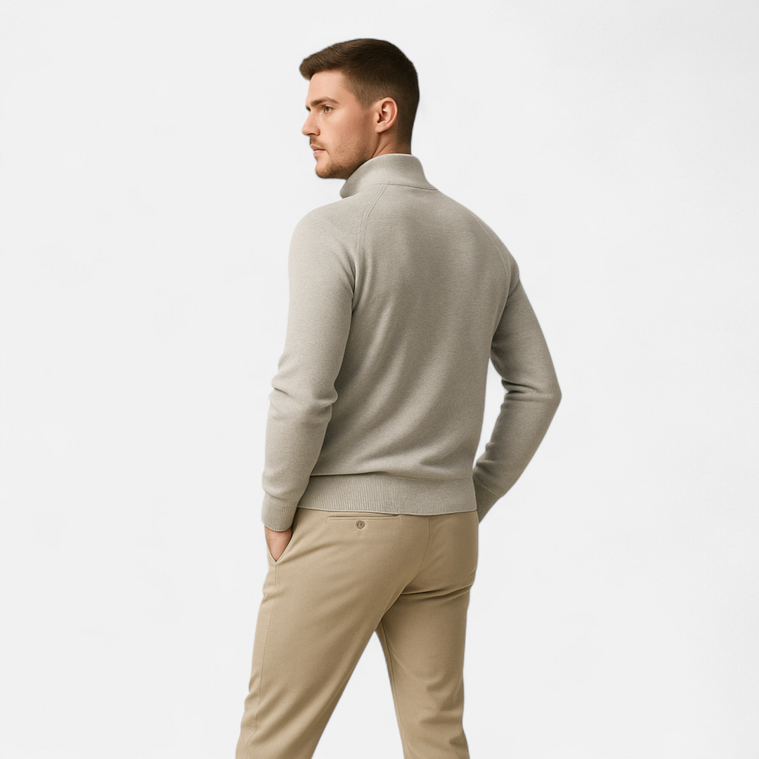 Lauvain | Men’s Cotton Zip Sweater – Refined Knitwear for the Season