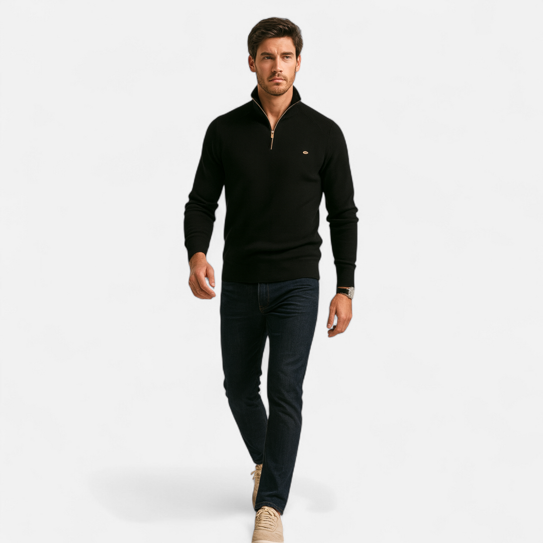 Lauvain | Men’s Cotton Zip Sweater – Refined Knitwear for the Season