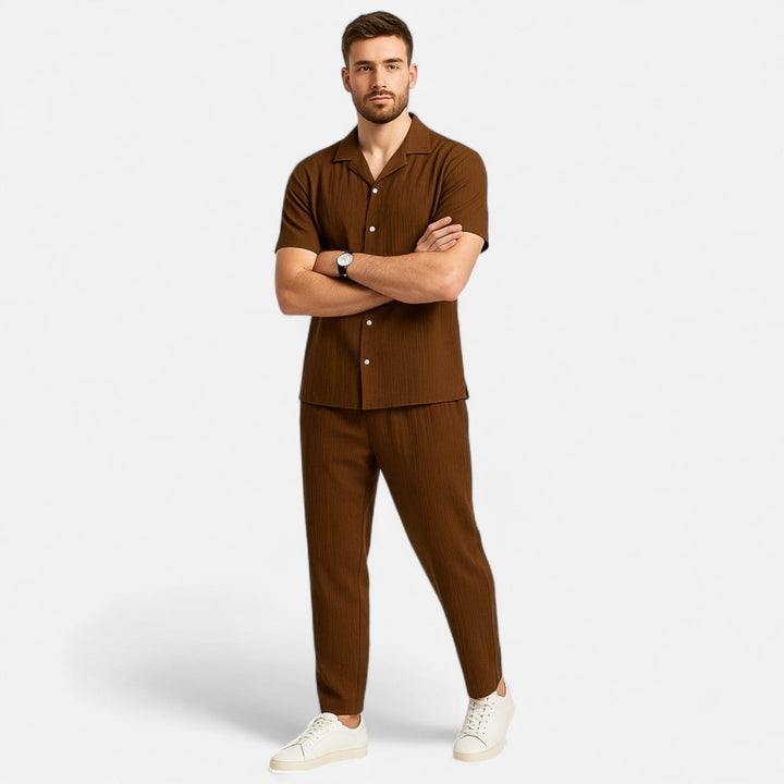 Lauvin | Men’s Linen Set – Riviera Button-Up Ease