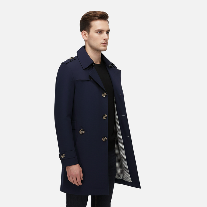 Lauvin | Men’s Trench Coat – Classic Single Breasted Design