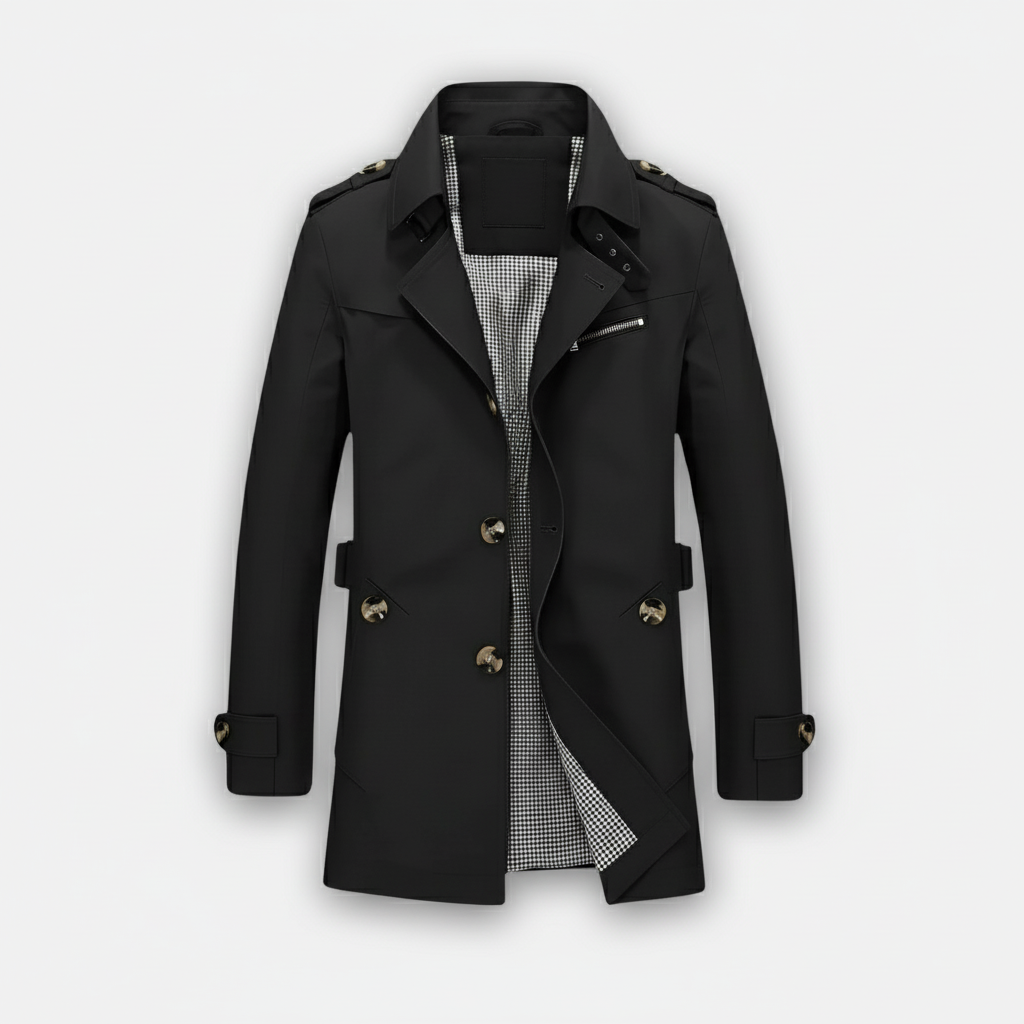 Lauvin | Men’s Trench Coat – Classic Single Breasted Design