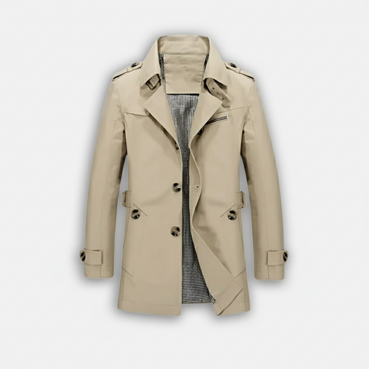 Lauvin | Men’s Trench Coat – Classic Single Breasted Design