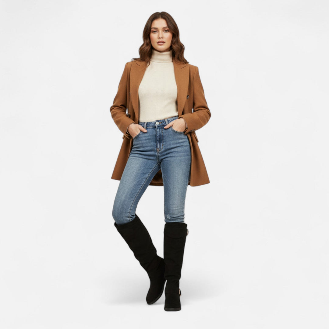 Lauvin | Women’s Knee-High Boots – Buckle Belt Elegance