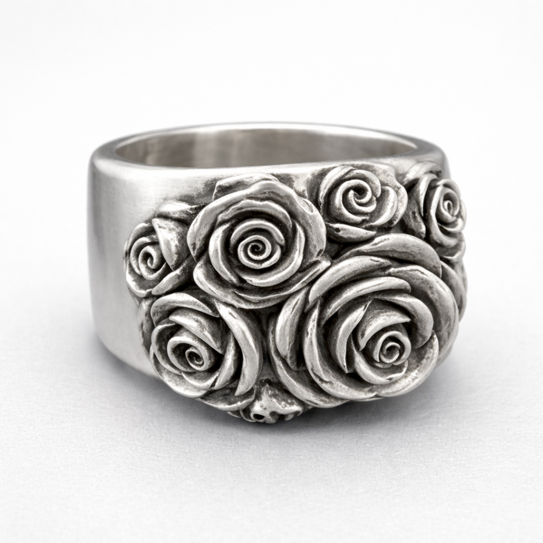 Vintage Silver Floral Ring