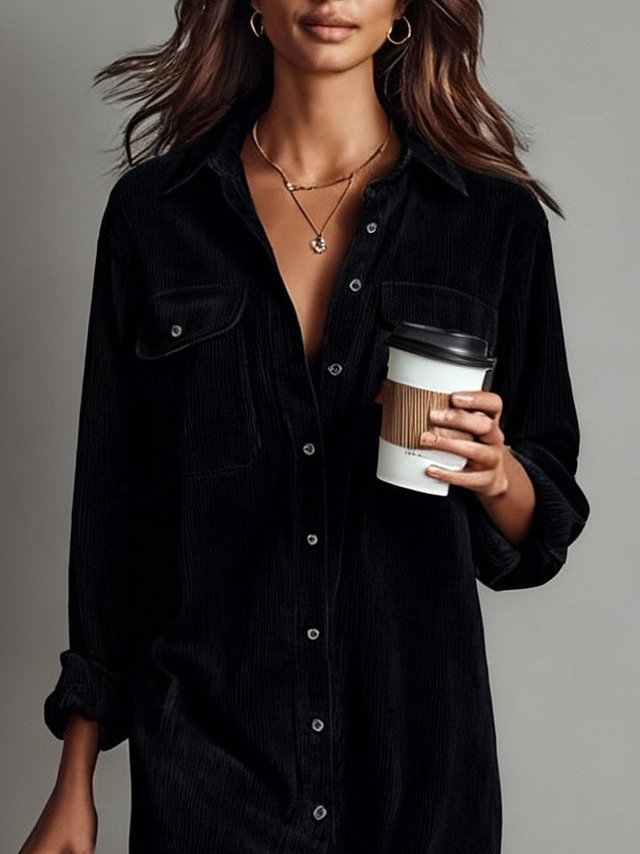 Stepany | Loose Corduroy Midi Dress