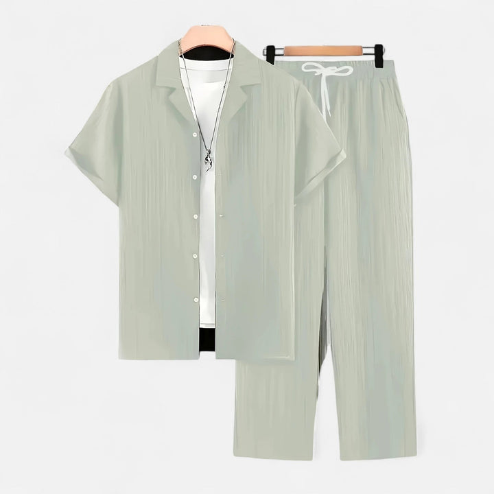 Lauvin | Men’s Linen Set – Riviera Button-Up Ease