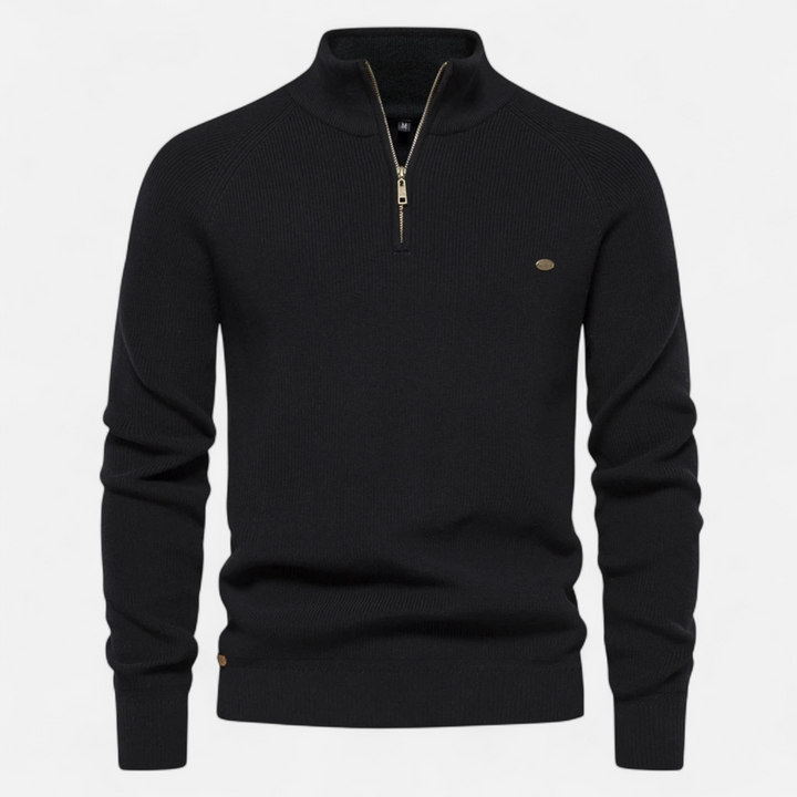 Lauvain | Men’s Cotton Zip Sweater – Refined Knitwear for the Season