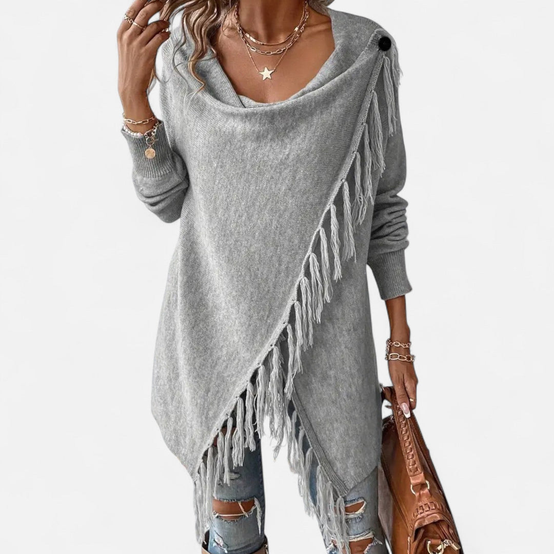 Lauvin | Women’s Fringe Tassel Draped Neckline Shawl