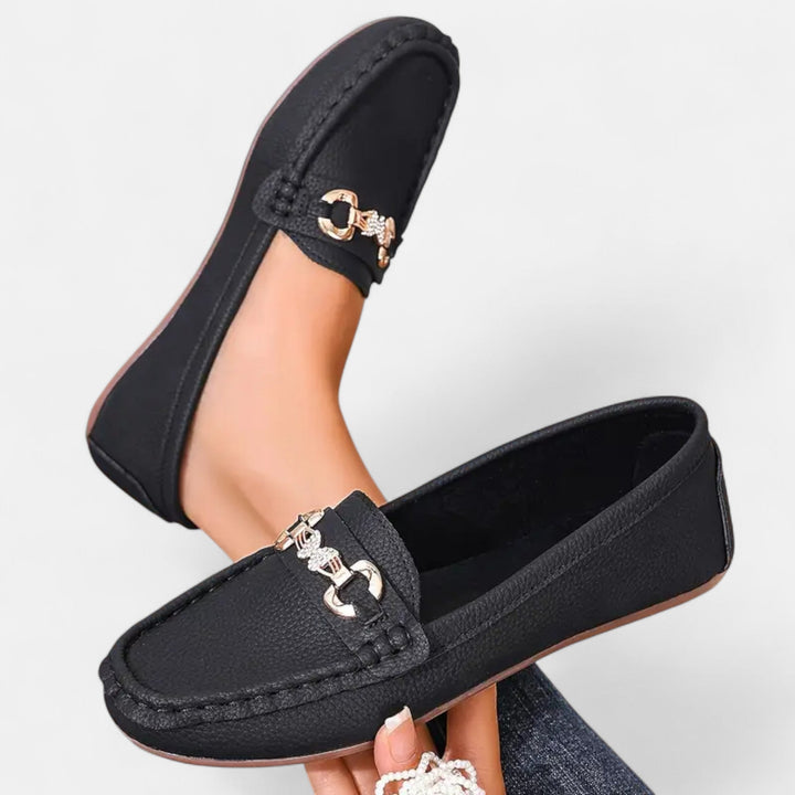 Lauvin | Women’s Loafers – Butterfly Strap Diamond Accent