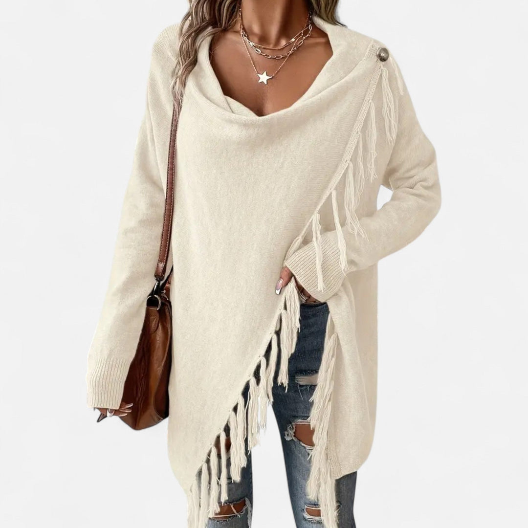 Lauvin | Women’s Fringe Tassel Draped Neckline Shawl