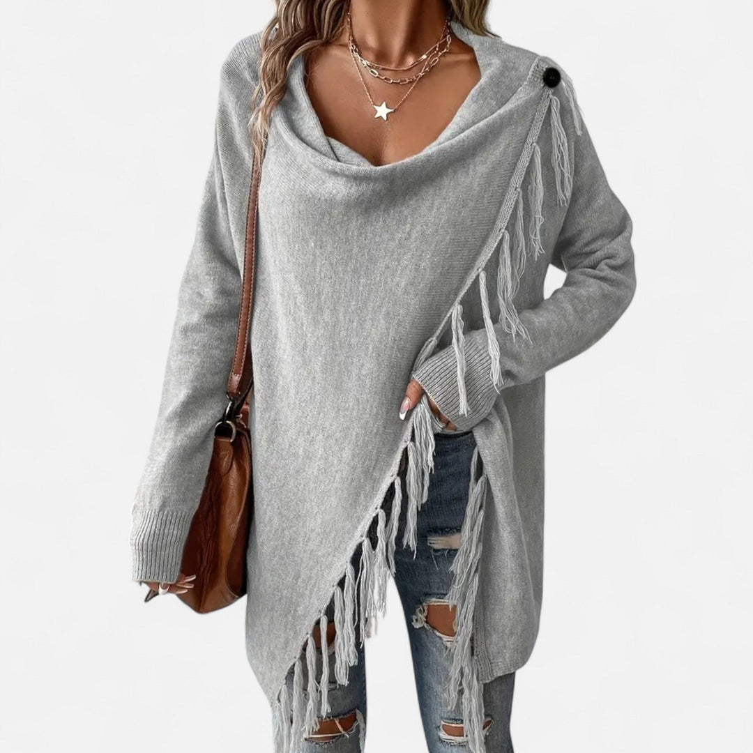 Lauvin | Women’s Fringe Tassel Draped Neckline Shawl