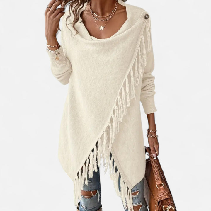 Lauvin | Women’s Fringe Tassel Draped Neckline Shawl