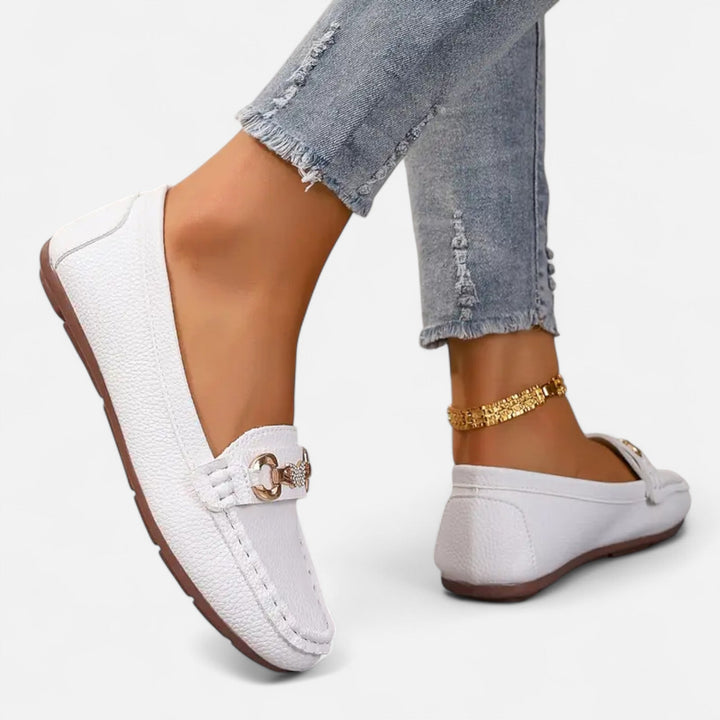 Lauvin | Women’s Loafers – Butterfly Strap Diamond Accent
