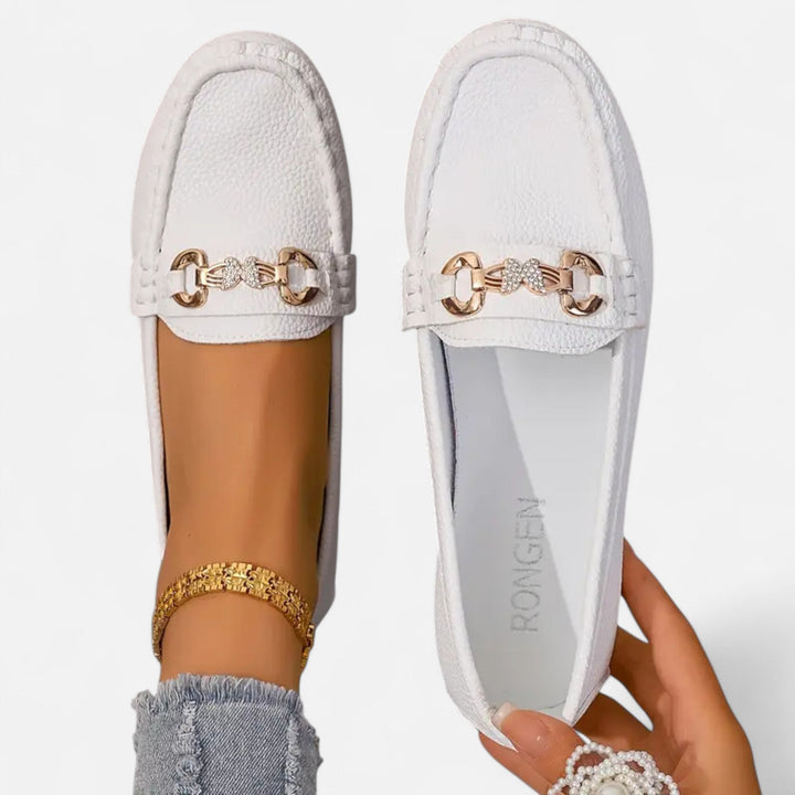 Lauvin | Women’s Loafers – Butterfly Strap Diamond Accent