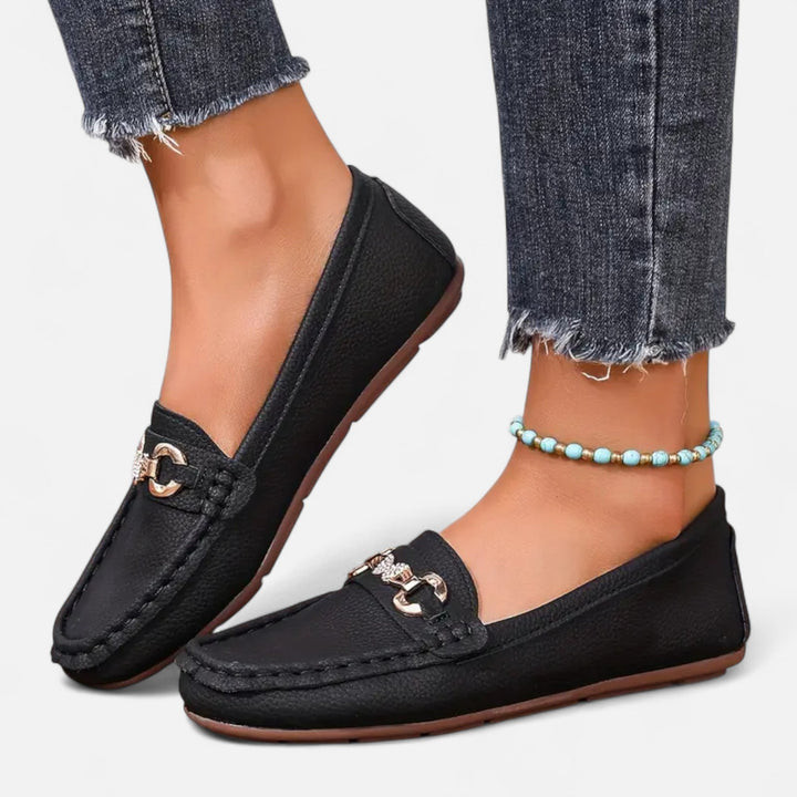 Lauvin | Women’s Loafers – Butterfly Strap Diamond Accent