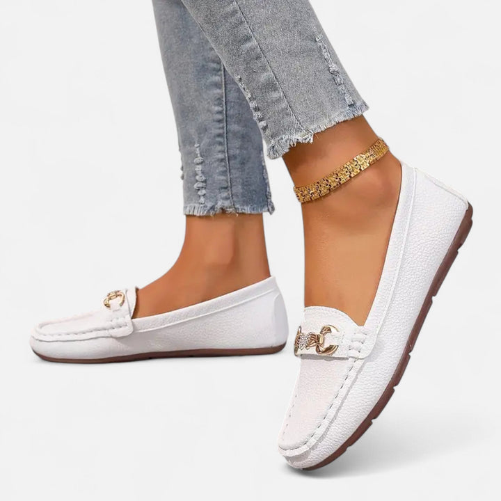 Lauvin | Women’s Loafers – Butterfly Strap Diamond Accent