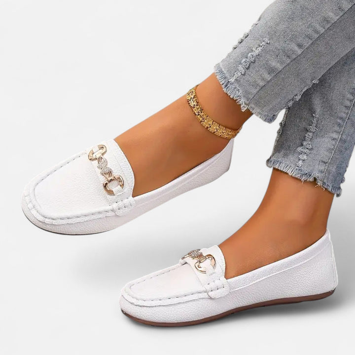 Lauvin | Women’s Loafers – Butterfly Strap Diamond Accent