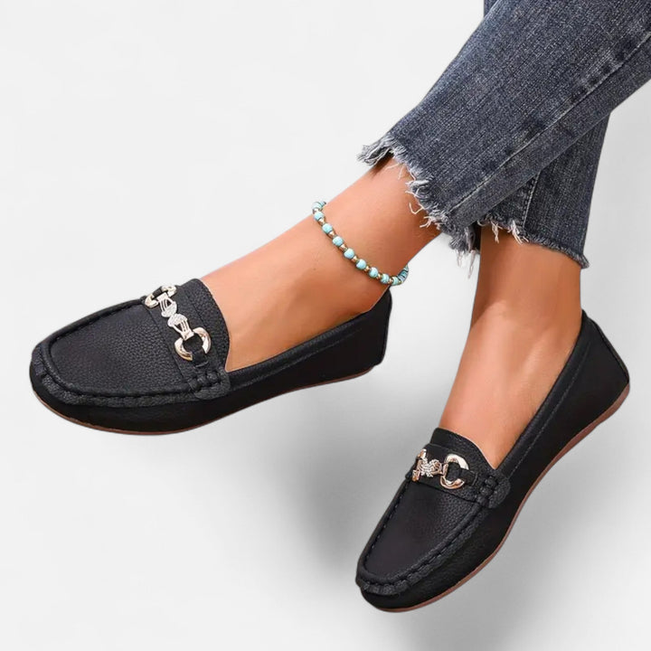 Lauvin | Women’s Loafers – Butterfly Strap Diamond Accent