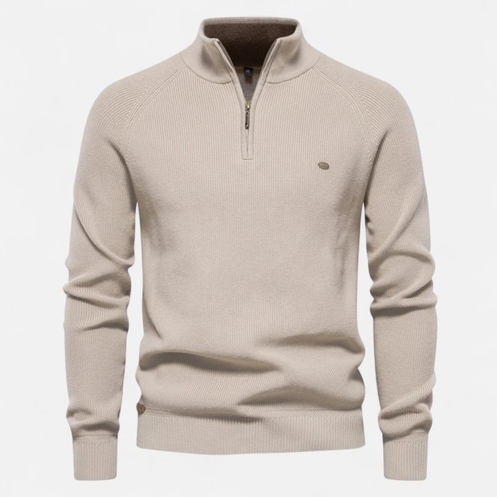 Lauvain | Men’s Cotton Zip Sweater – Refined Knitwear for the Season