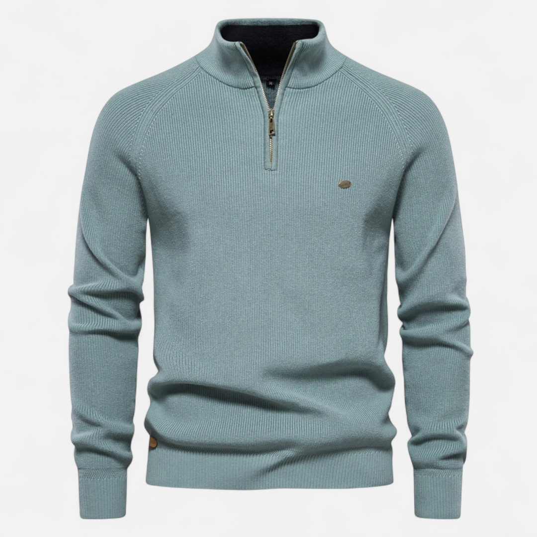 Lauvain | Men’s Cotton Zip Sweater – Refined Knitwear for the Season