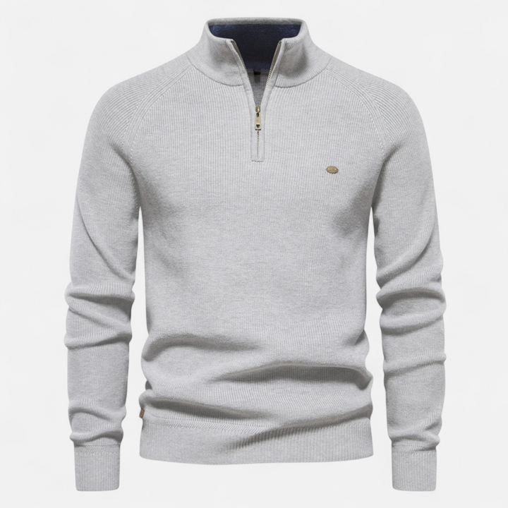 Lauvain | Men’s Cotton Zip Sweater – Refined Knitwear for the Season